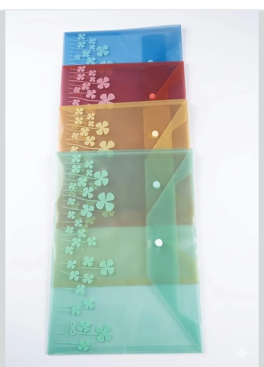 Transparent Plastic Container for Papers, Button Closer File, Document File/Folder, 1 No