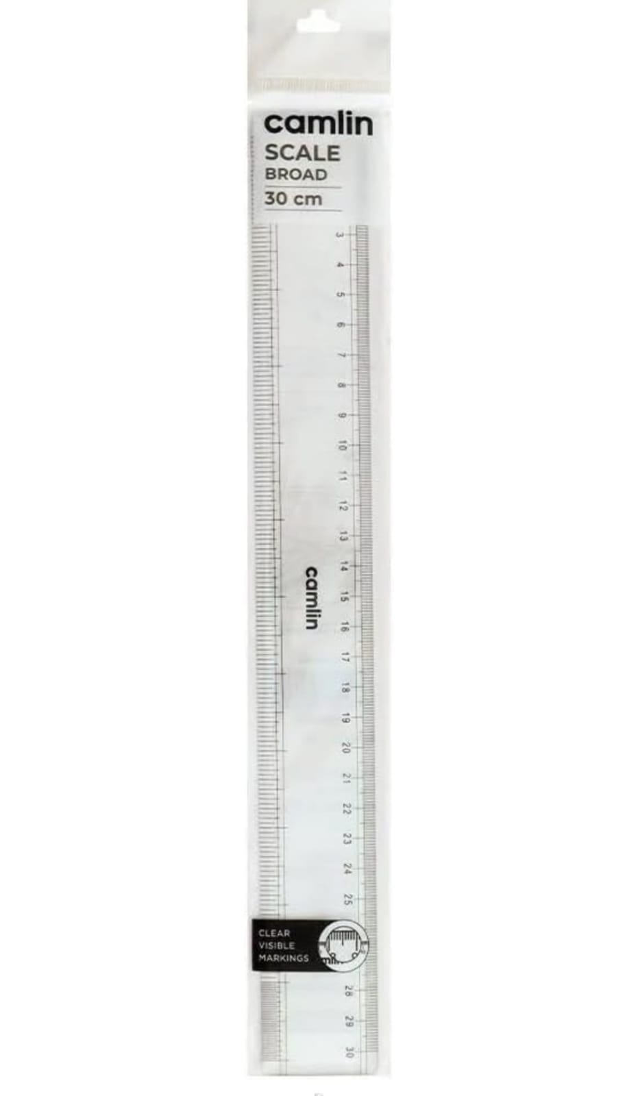 Camlin Clear Visible Markings Scale Transparent  30cm